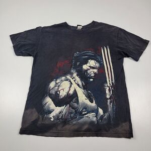 Vintage 2000s Marvel X Men Wolverine TShirt Large Mad Engine Y2K‎ Distressed Vtg